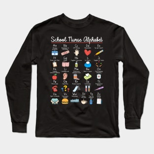 School Nurse Alphabet ABCs Long Sleeve T-Shirt